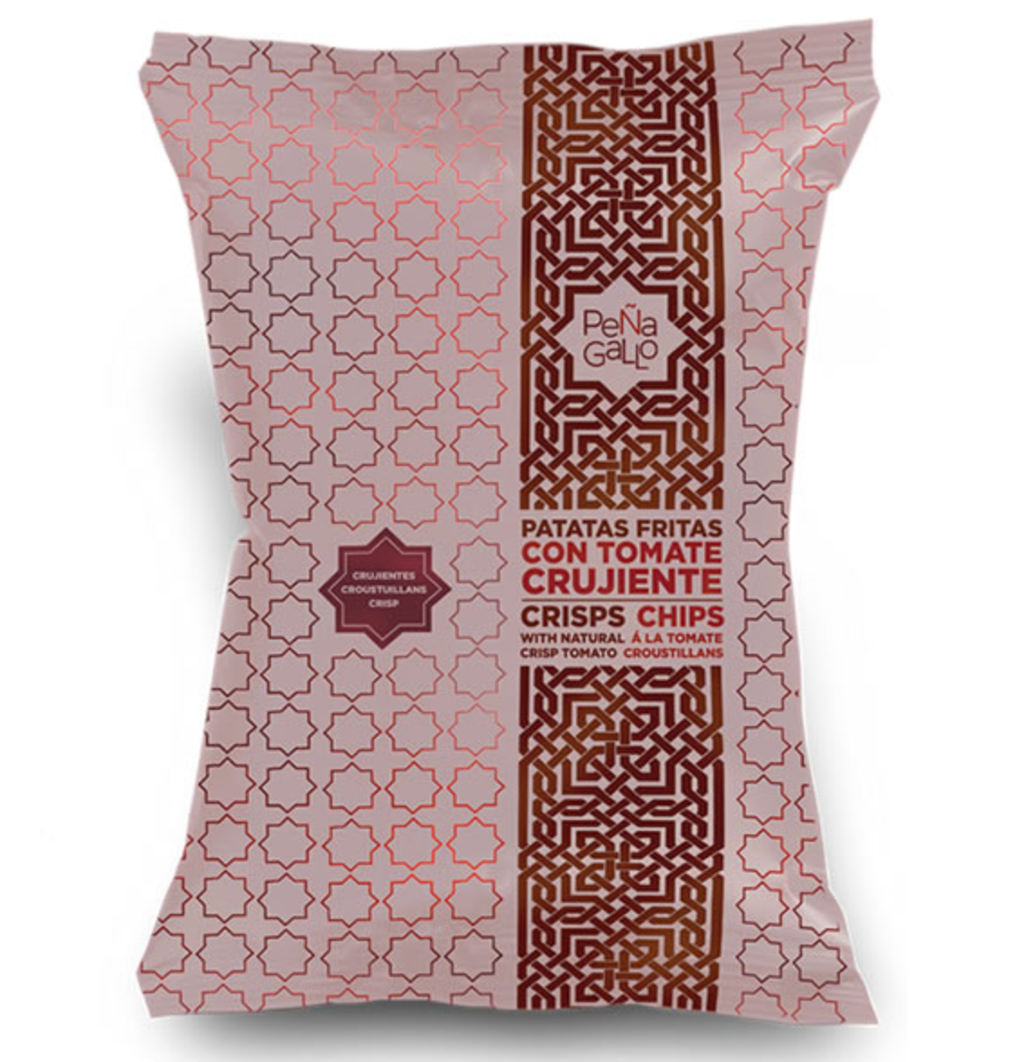 Kartoffelchips med stykker af tomater 50g.