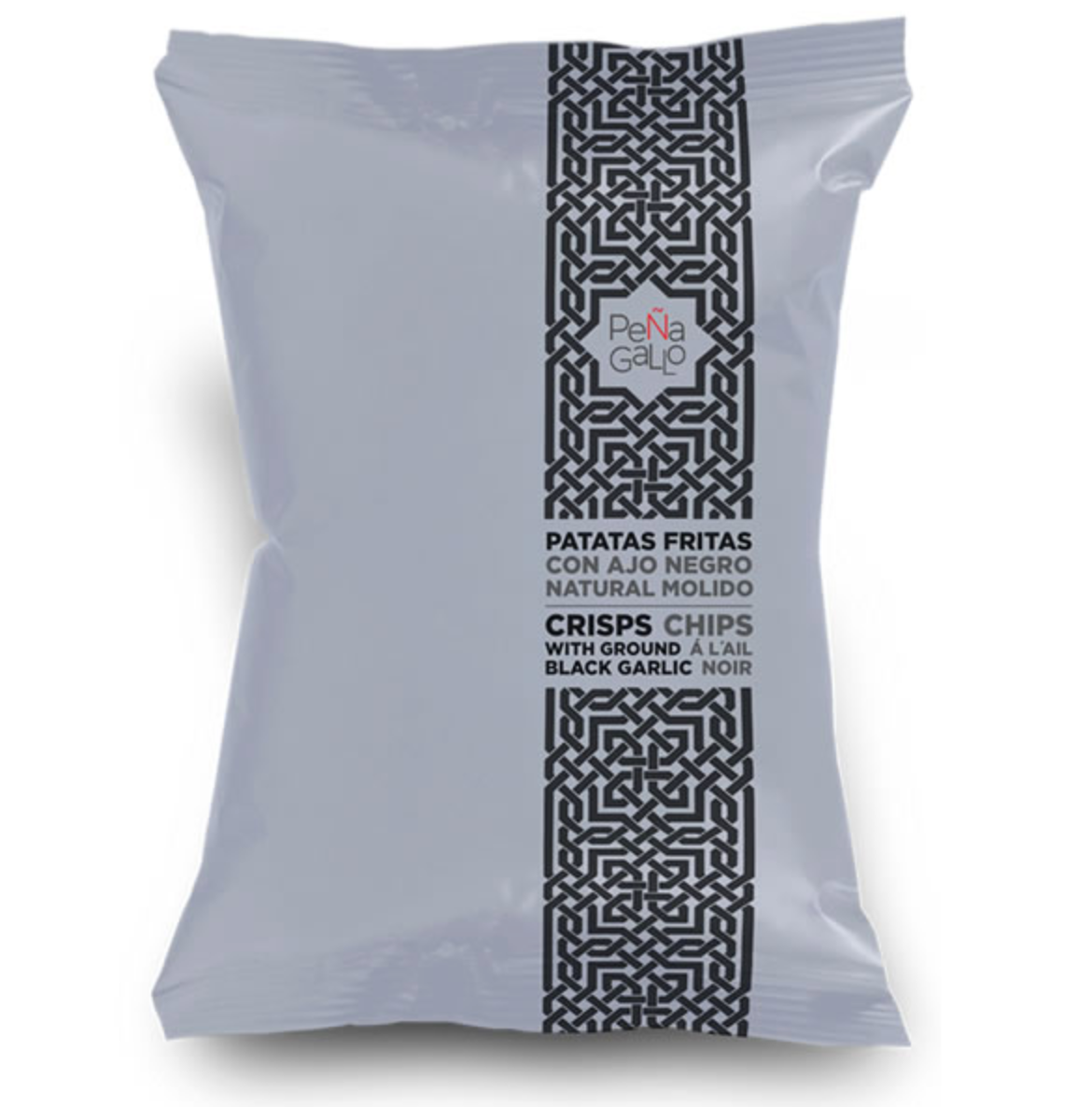 Chips med sort hvidløgspulver 120g – Sprøde og smagfulde