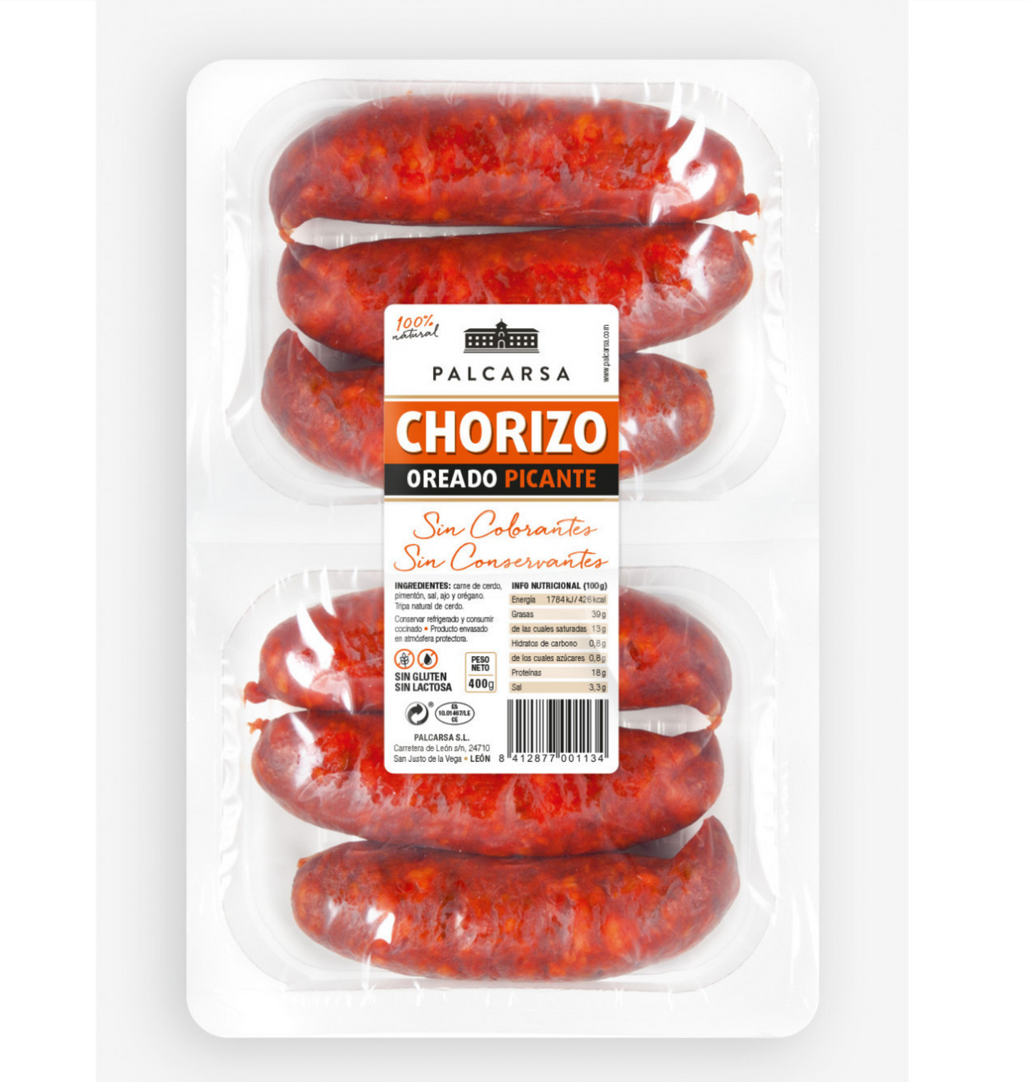 Spansk Chorizo Oreado Picante på 1 kg.