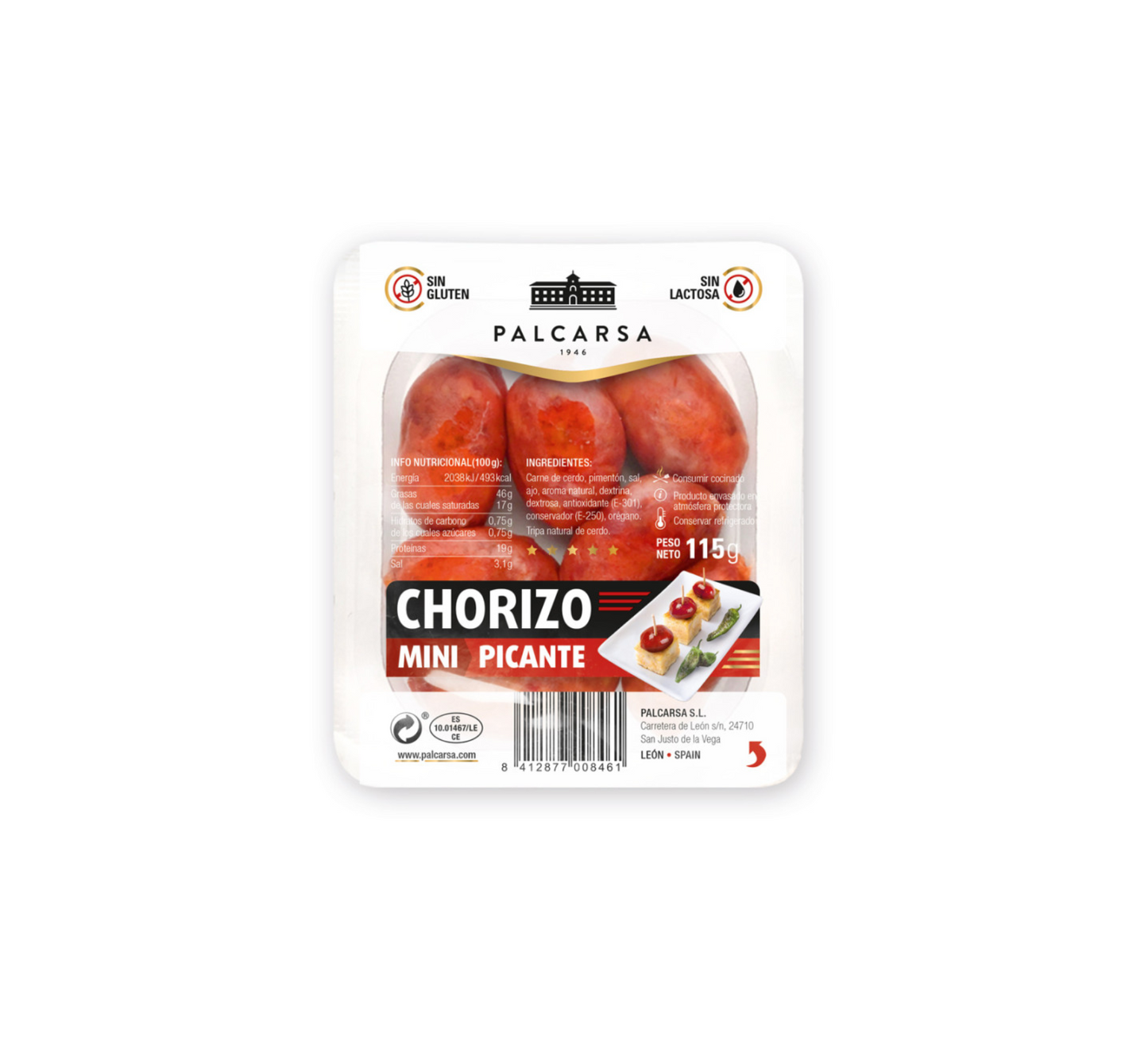 Chorizo Mini Picante – Spansk krydret pølse til madlavning 1 kg.