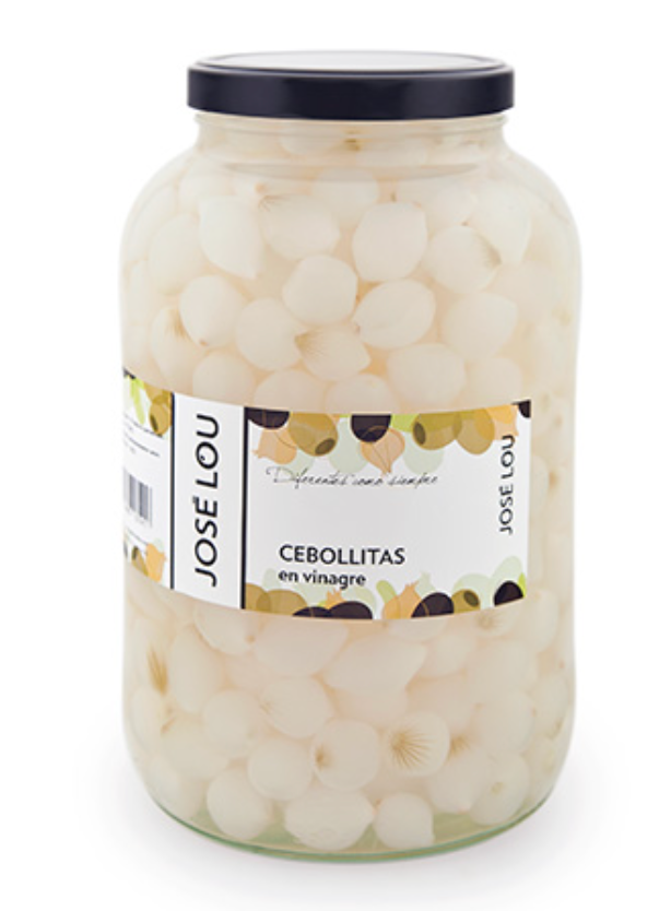 Små syltede løg i eddike – 2,5 kg.