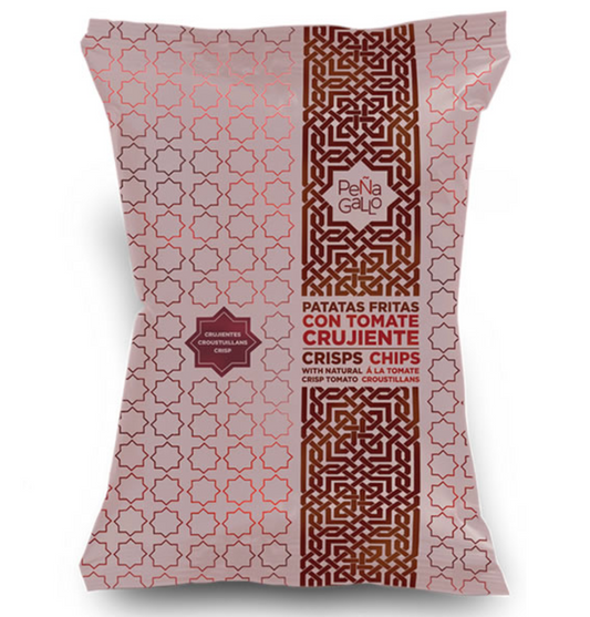 Kartoffelchips med stykker af tomater 50g.