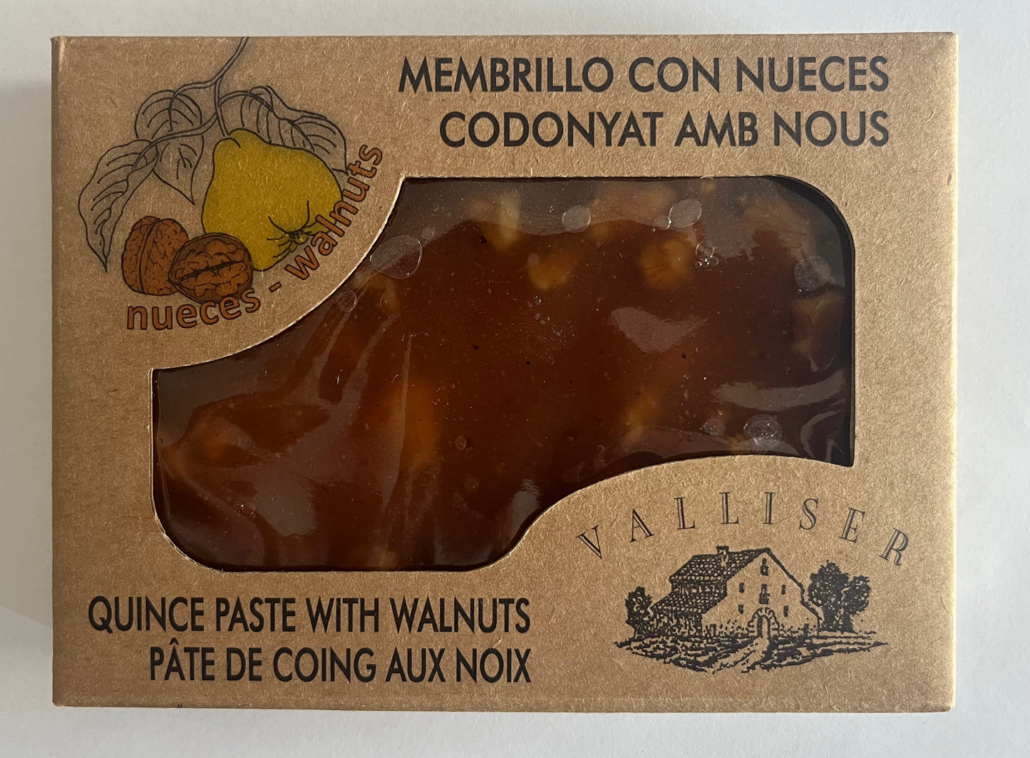 Membrillo med Valnødder 350g – Spansk Kvædefrugt med Knas